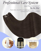 Full Shine Dark Brown Extensions Clip in 22 Inch 220 G Thick Clip in Hair Extensions Real Human Hair Dark Brown Human Hair Extensions for Volume 7 Pcs
