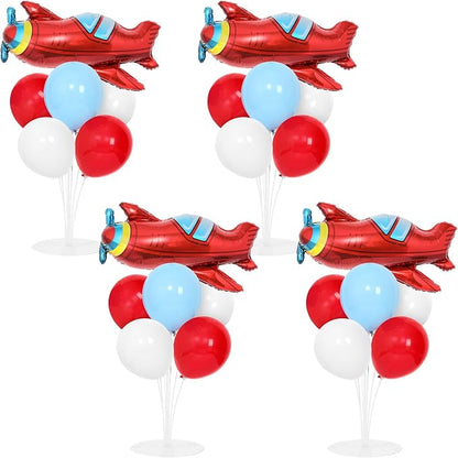 4 Sets Airplane Birthday Party Balloons Stand Kit by Naozinebi