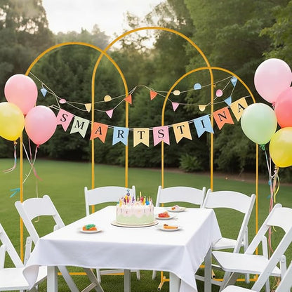 Vincidern Metal Wedding Arch Backdrop Stand Set of 3, Party Arch Stand - Image 3