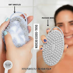 Silicone Body Scrubber for Shower - Gentle Exfoliating Back Scrubber with Soft Bristles - Avilana Premium Dual Sided Bath Brush Massage - Loofah Alternative for Sensitive Skin - Gift Women Men