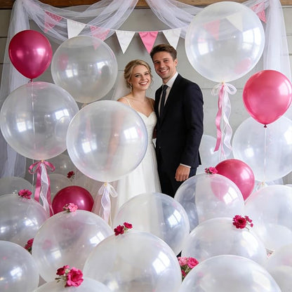 32Pcs Clear Big Balloons 18 Inch, Round Large Latex Party Balloons - Image 4