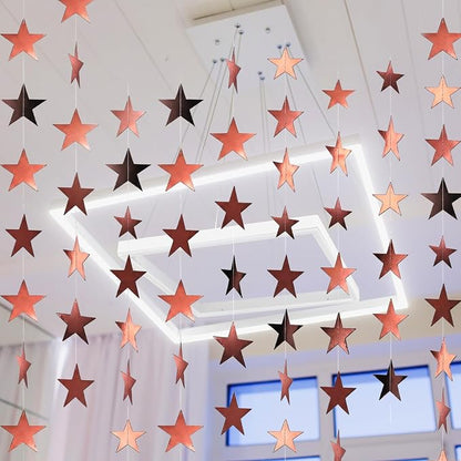 Spakon 65 Feet Glitter Star Paper Garland Banner Hanging Decoration Star - Image 7