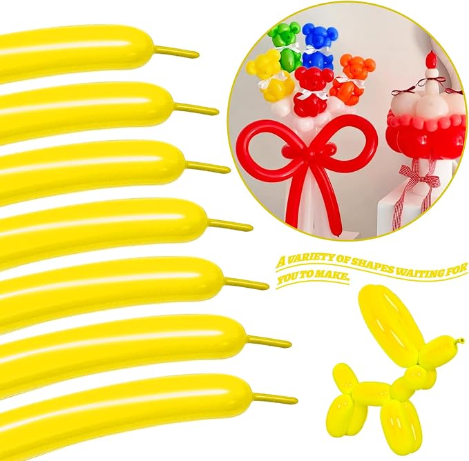 LXZFCRG 260 Balloons Yellow Long Balloons - Image 4