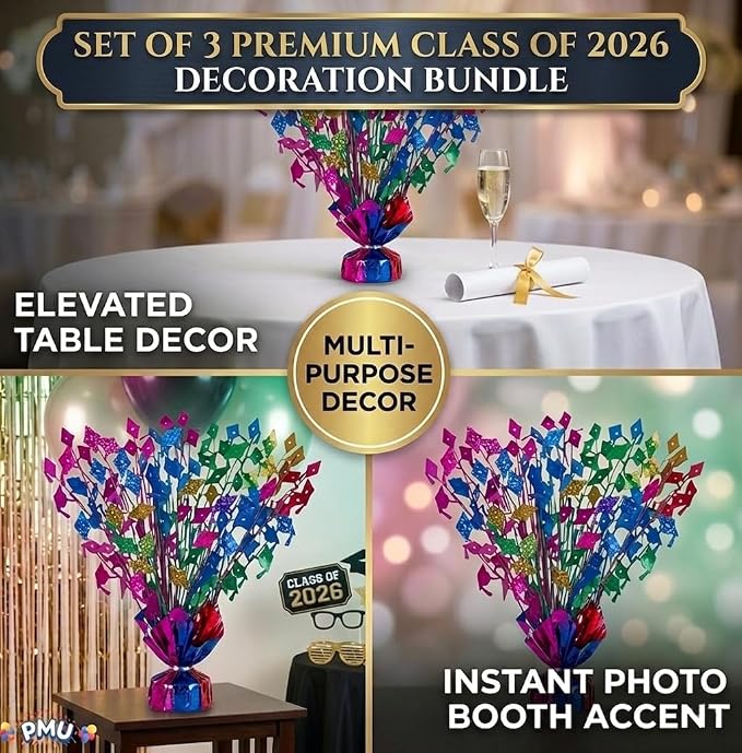 PMU 3 Pcs Multicolor Graduation Balloon Weights, Graduation Centerpieces - Image 5