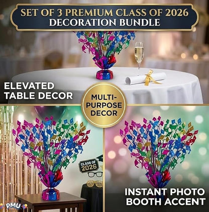 PMU 3 Pcs Multicolor Graduation Balloon Weights, Graduation Centerpieces - Image 5