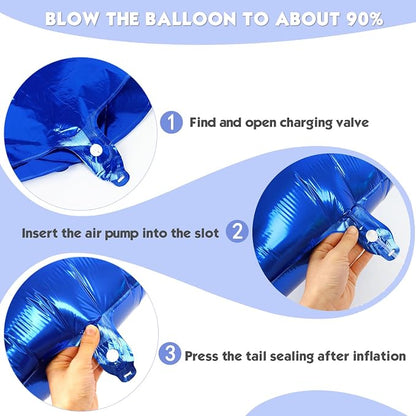 40 Inch Navy Blue Number 4 Balloon, 4th Blue Birthday Party Decorations | 40 - Image 6