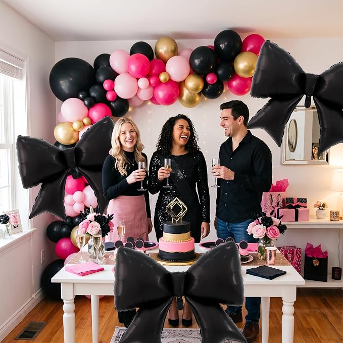 38 Inches Bow Balloon Black - Image 4