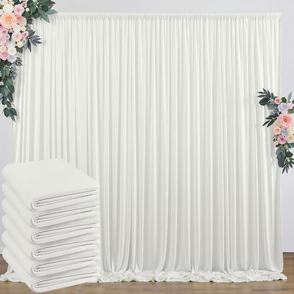 30 ft x 10 ft Wrinkle Free Ivory Backdrop Curtain by Outpain