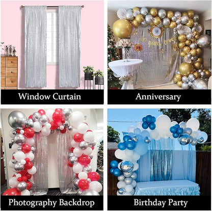 Silver Sequin Backdrop Curtains - Image 4