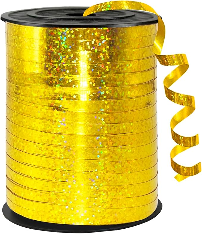 Gold Curling Ribbon, 500 Yard Shiny Metallic Gold Balloon String, 1/5"" Ribbon by WUYUEJXI