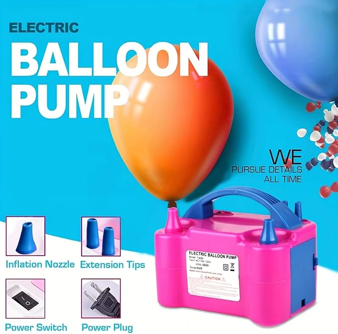 Balloon Pump Electric, Portable Automatic Dual Nozzle Inflator 600W - Image 4