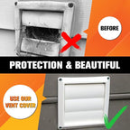 Funmit 4" Dryer Vent Cover for Exterior Wall Vent Hood Outlet Airflow Dryer Air Vent with Screen Includes 4 Screw for Easy Installation (White)