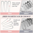 2PCS 5.5Inch French Hair Pins Large U-Shaped Pins for Women and Girls Fashion Metal Hair Pin French Twist Hair Pins for Buns, Updos,Stylish and Functional(set4-silver)
