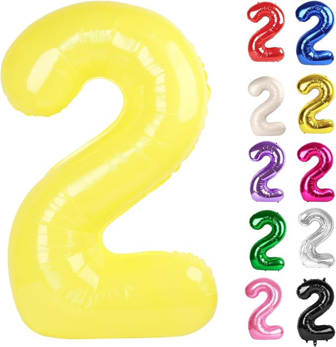 Yellow Number 2 Balloon 40 Inch by IWERP