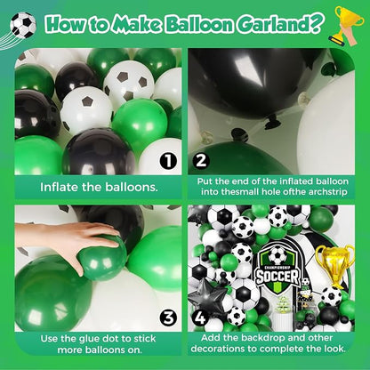 Soccer Party Decorations 153Pcs, World Soccer Balloon Garland Arch Kit - Image 3