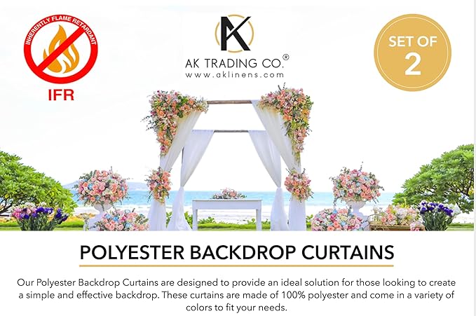 AK TRADING CO. 10 feet x 10 feet Polyester Backdrop Drapes Curtains Panels - Image 3