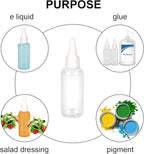 TRENDBOX 2oz / 60ml Plastic Bottle Pointed Mouth Top Cap for Essential Oils, Liquid - 6 Pack