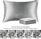 BEDELITE Satin Pillowcase for Hair and Skin, Super Soft Similar to Silk Pillow Cases 4 Pack with Envelope Closure, Cooling Pillowcases for Women Men (20"x36" King Size, Grey)