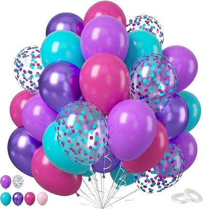 Hot Pink Blue Purple Balloons by Saxuxu