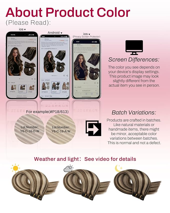 Moresoo Clip in Hair Extensions Dark Brown with Caramel Blonde Highlight Hair Extensions Real Human Hair Clip ins Brown Highlighted Full Head 7Pcs 120Grams 18inch