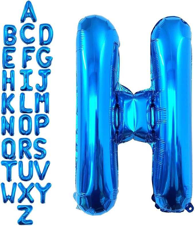 40 Inch Blue Letter H Balloons, DIY Phrase Foil Alphabet Letter H Balloons DIY by LHOAVWE