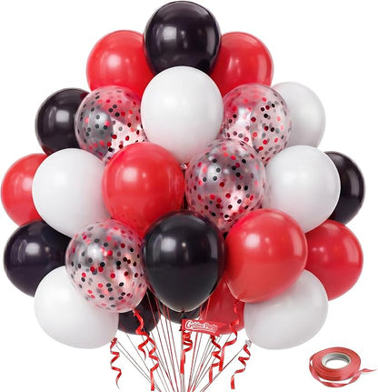 Black White Red Balloons, Baby Shower, Anniversary, Graduation, Wedding Party by GoldenParty