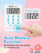 BaldrTherm Digital Kitchen Timer, Magnetic Waterproof Countdown Timer for Cooking, Shower, Workout, Classroom, Hair Color Processing, Cute.