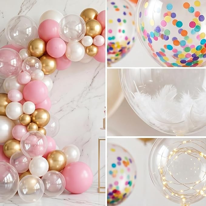 102pcs Clear Balloons Garland Arch Kit, 18 12 10 5 Inch Balloons | Assorted - Image 5