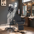 BarberPub 1300W Hooded Hair Bonnet Dryer with Stand, Height Adjustable Floor Standing Rolling Base, Beauty Salon Equipment with 360° Rotation VHD08 (Black)