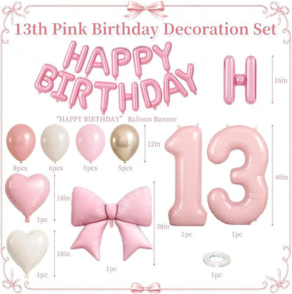 Dusty Pink Number 13 Balloon, 13th Birthday Decorations - Image 2