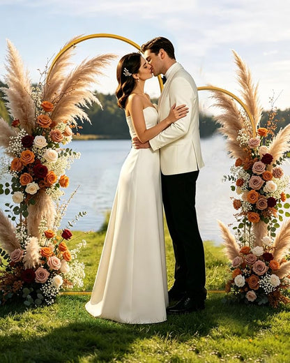 Wedding Arch Backdrop Stand 5FT, 6FT Gold Metal Arch Stand Set of 2, Balloon - Image 5