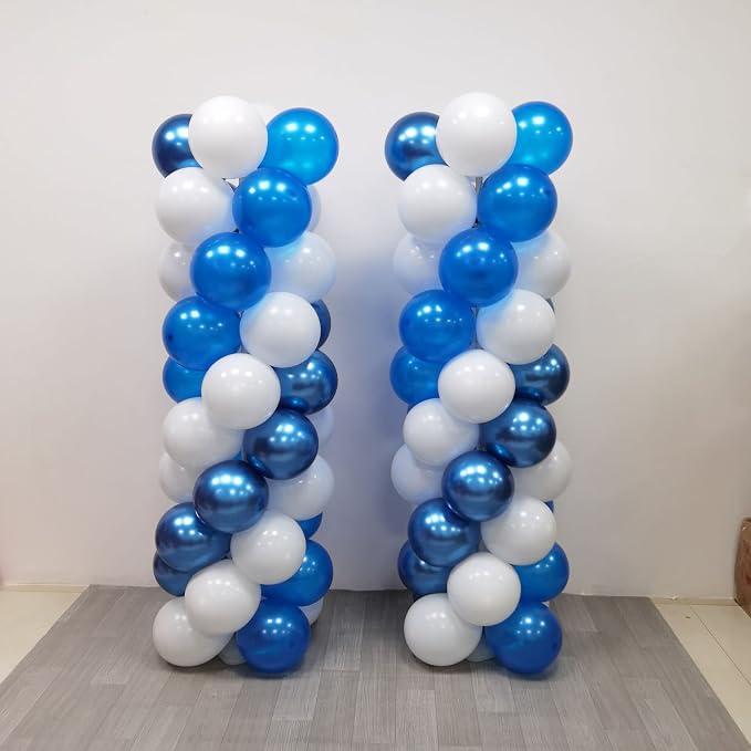100Pcs Blue and White Column Tower Balloons - Image 2