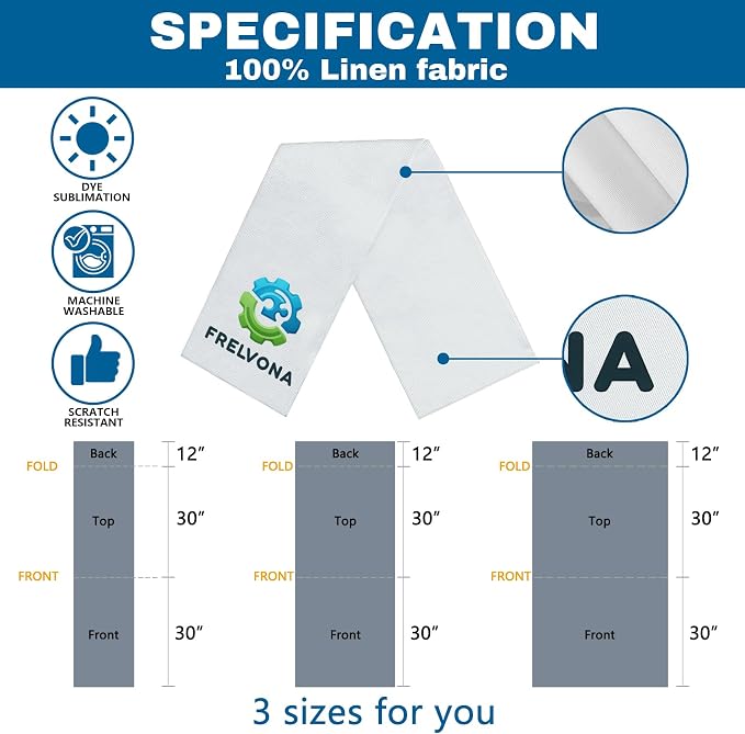 Custom Table Runner with Business Logo 13 in x 72 in, Customzied Banner and - Image 3