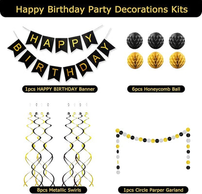 Black Birthday Decorations - Image 2
