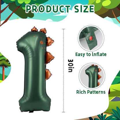Dinosaur Number 1 Balloon, 30 Inch Birthday Party Decorations - Image 3