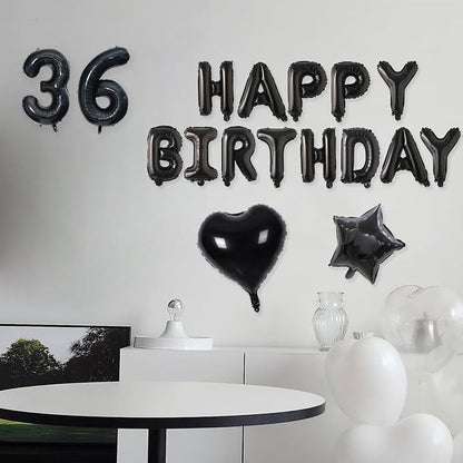 2 Set 20 Pcs 0-9 Black Number Balloons 16 Inch Black Number Mylar Foil Balloons - Image 5