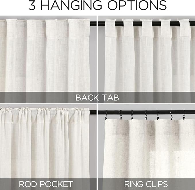 Extra Long 108 Inch Curtains Linen - Image 2