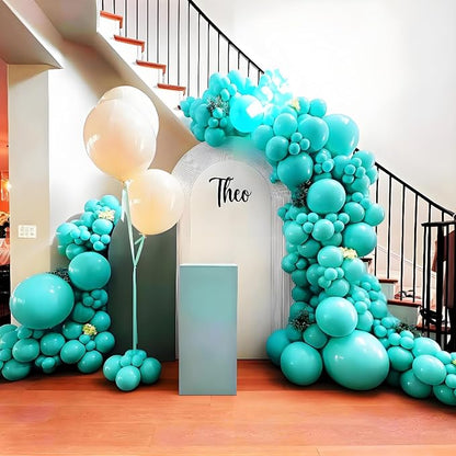 Awenztech 122pcs Teal Turquoise Latex Balloons in 18 12 10 5 inches | Wedding - Image 6
