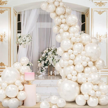 Pearl White Double Stuffed Balloon Arch Kit - Image 6