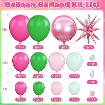 Pink Green Balloon Arch Garland Kit - Image 2