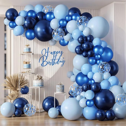 Blue Balloon Arch kit, with Confetti, Party Decorations | by Zesliwy