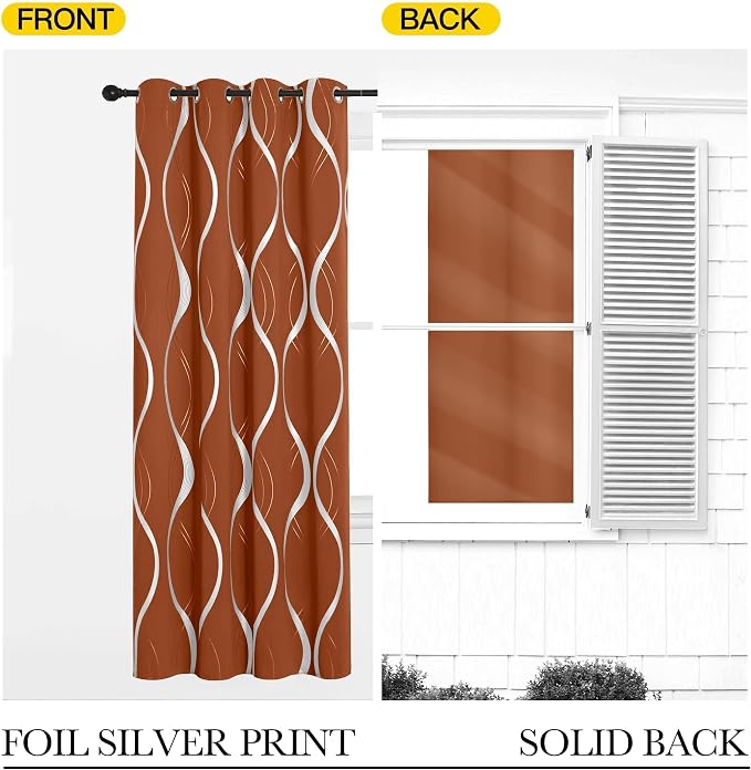 NICETOWN Burnt Orange Blackout Curtains - Image 6