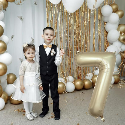 40 Inch Balloon Number 7 Metallic Gold, Large Mylar Foil Light Gold Number - Image 4