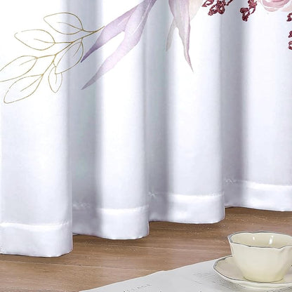 Purple Eucalyptus Floral Curtains 63 Inch Length Watercolor Flower Plant Light - Image 5