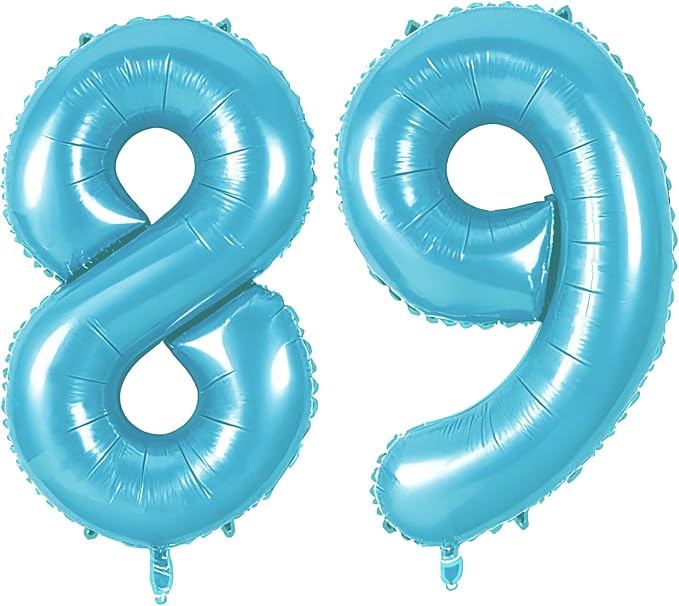 Number 89 Balloons for 89th Birthday Party Decorations, 0-100 Large No.89 by Joycard