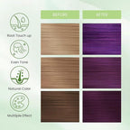 Hair Dye Shampoo 3-in-1, Instant Natural Hair Color Treated Shampoo for Women Men Champu Para Canas Mujer Purple, Lasting 3-4 Weeks & Easy to Use & All Hair Types & Root Touch Up, 500ml
