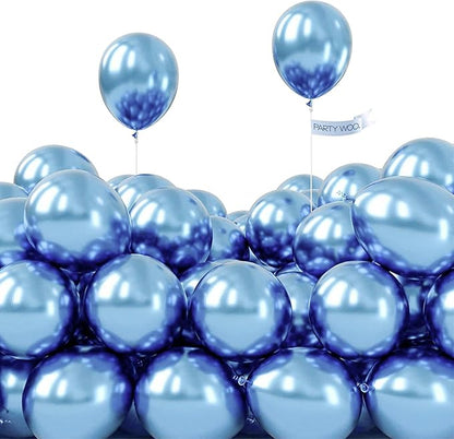 PartyWoo Metallic Light Blue Balloons 50pcs Metallic Baby Blue Color | Balloons by PartyWoo