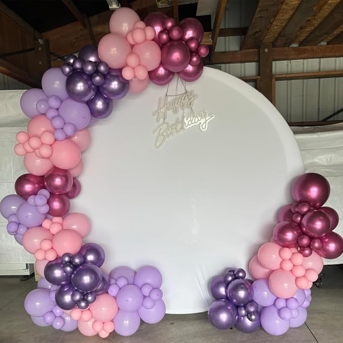 Purple Pink Balloons, 60 Packs 12 Inch Metallic Purple Pink Confetti Balloons - Image 5