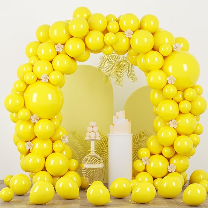 Voircoloria 90pcs Yellow Balloons Garland Arch Kit, 18 12 10 5 Inch | by Voircoloria