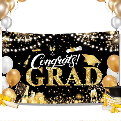 Graduation Banner 2026 Black and Gold - Image 2